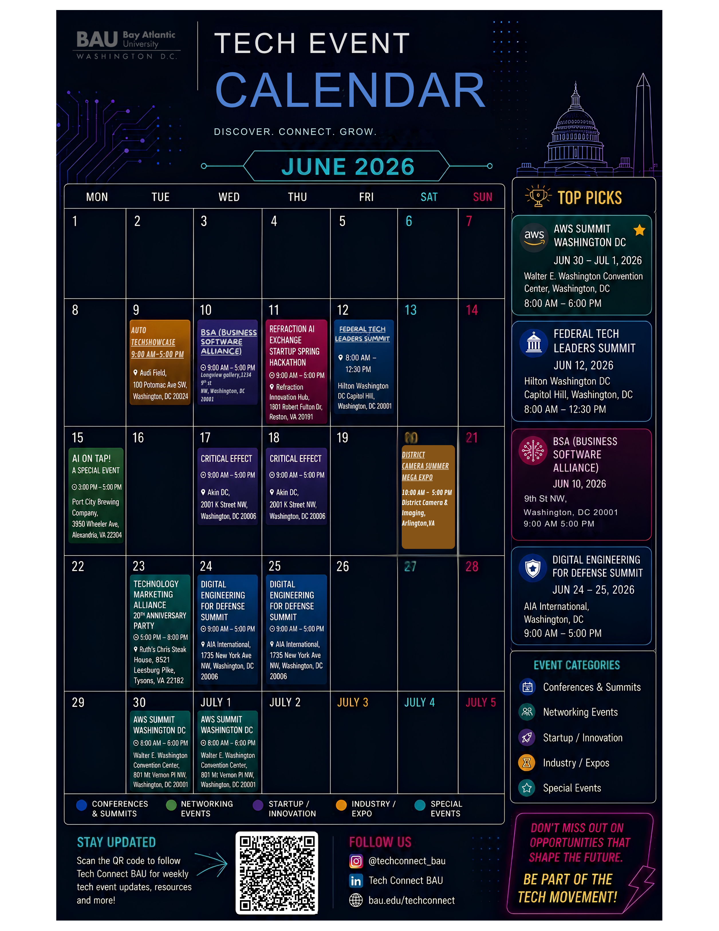 Monthly Events Calendar